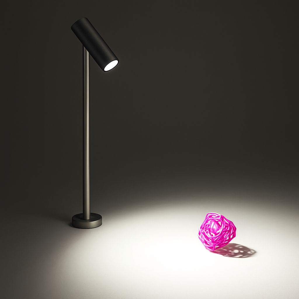 justerbart LED-lyspunkt for smykkevitrine