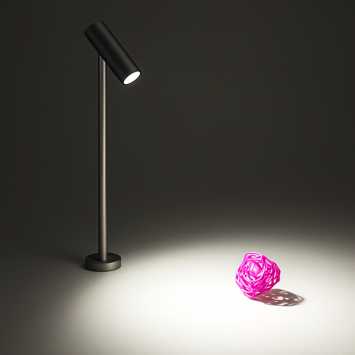 justerbart LED-lyspunkt for smykkevitrine