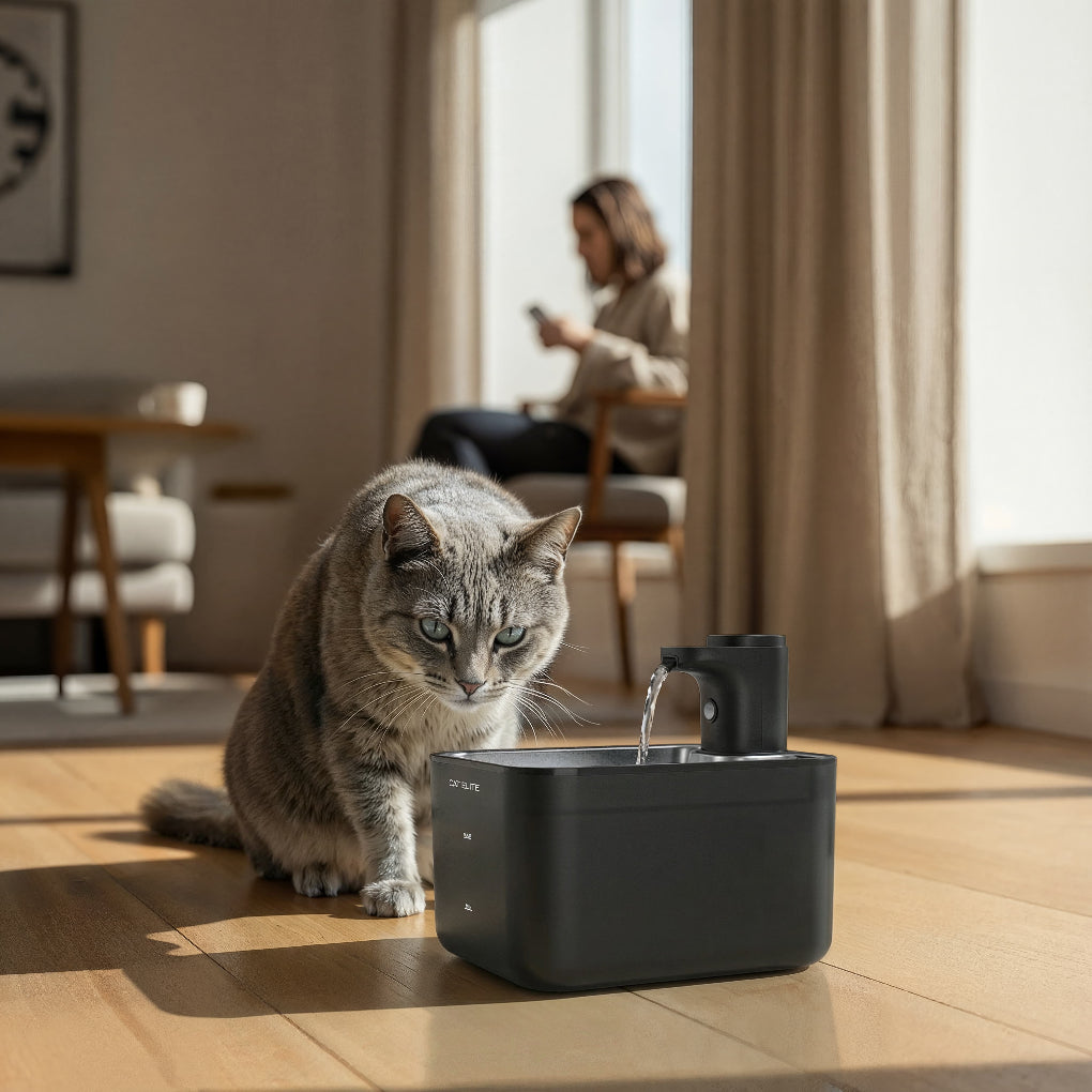 Trådløs vannfontene for katter