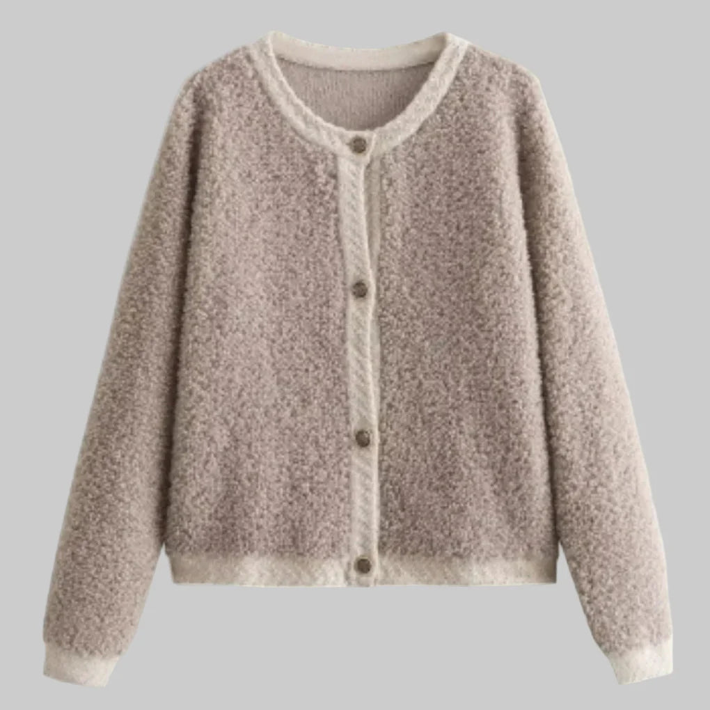 Knapp-cardigan for kvinner – Mykt lag med Statement Texture