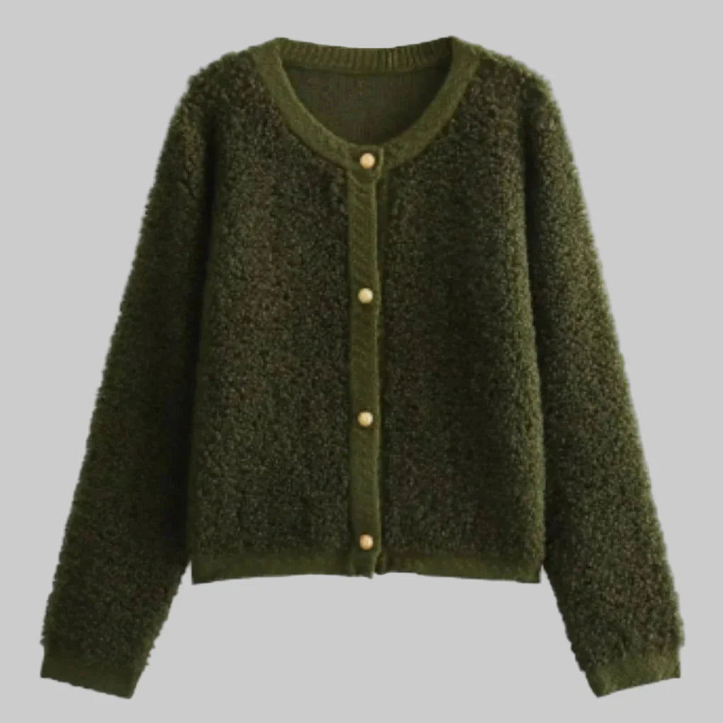 Knapp-cardigan for kvinner – Mykt lag med Statement Texture