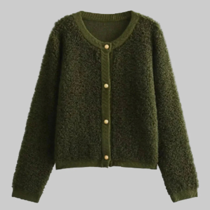 Knapp-cardigan for kvinner – Mykt lag med Statement Texture