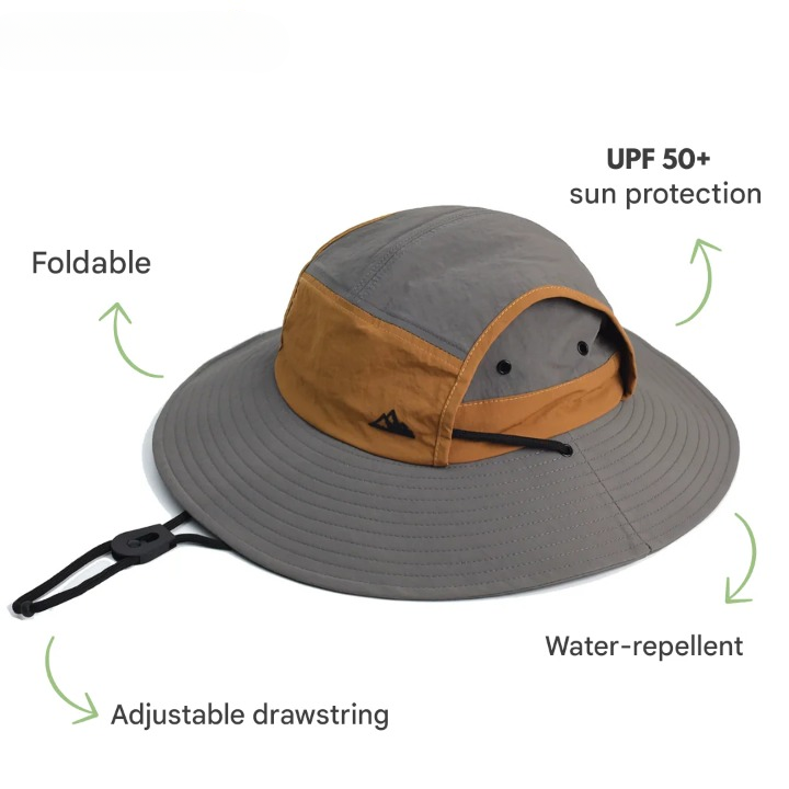 Sammenleggbar solhatt til utendørs bruk med UV-beskyttelse – SunGuard Explorer