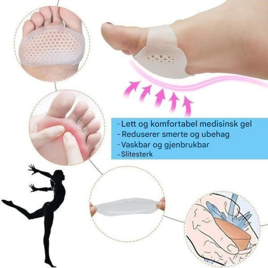 Pustende Gel Metatarsal Pads Set av 2