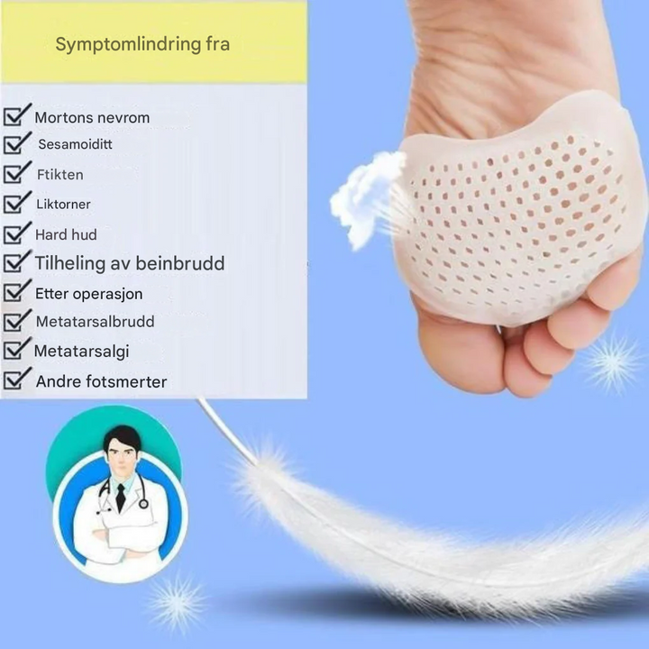 Pustende Gel Metatarsal Pads Set av 2