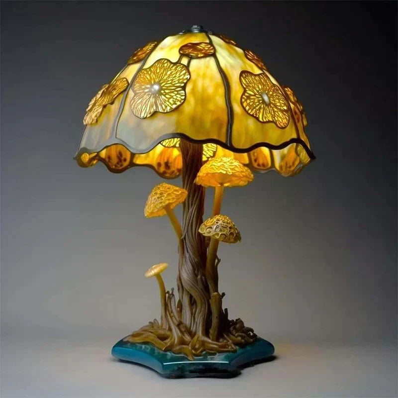 Fortryllende bordlampe med glassmaleri – DreamGlow