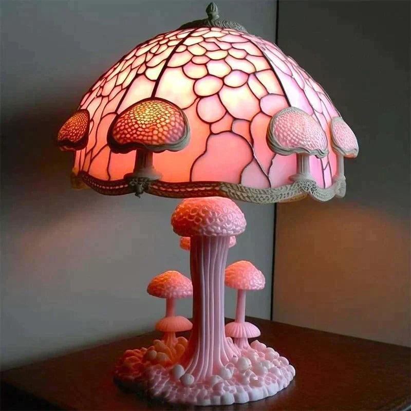 Fortryllende bordlampe med glassmaleri – DreamGlow