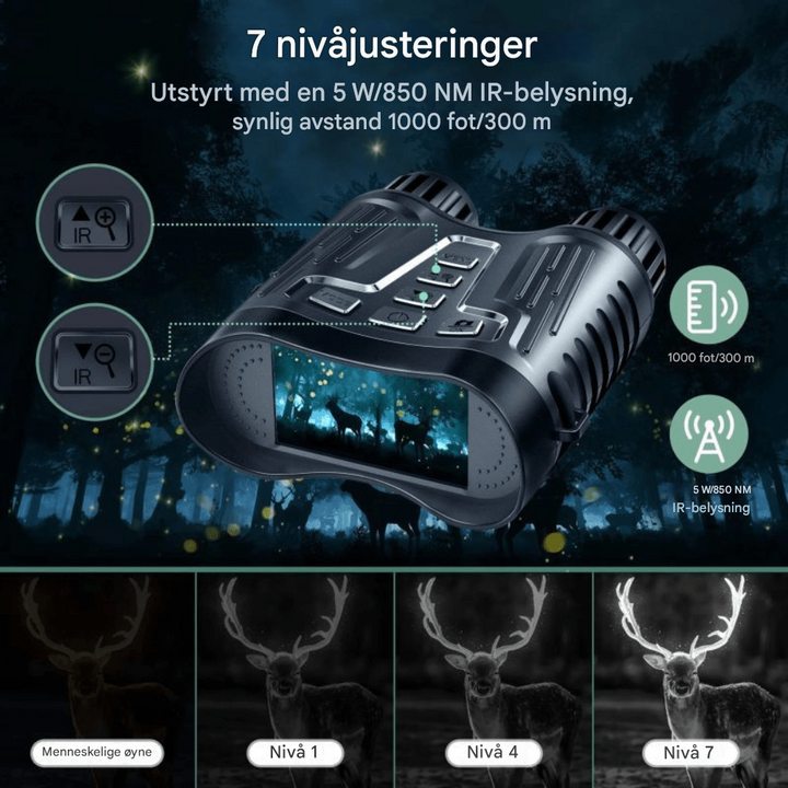 Ultra HD nattsyns-kikkert med IR