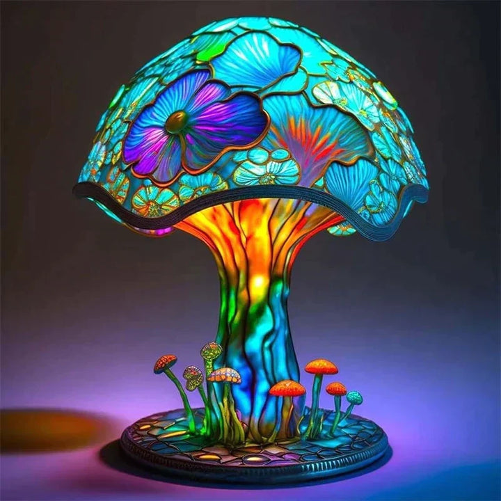 Dekorativ bordlampe i farget glass, 15 cm