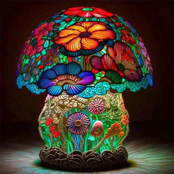 Dekorativ bordlampe i farget glass, 15 cm