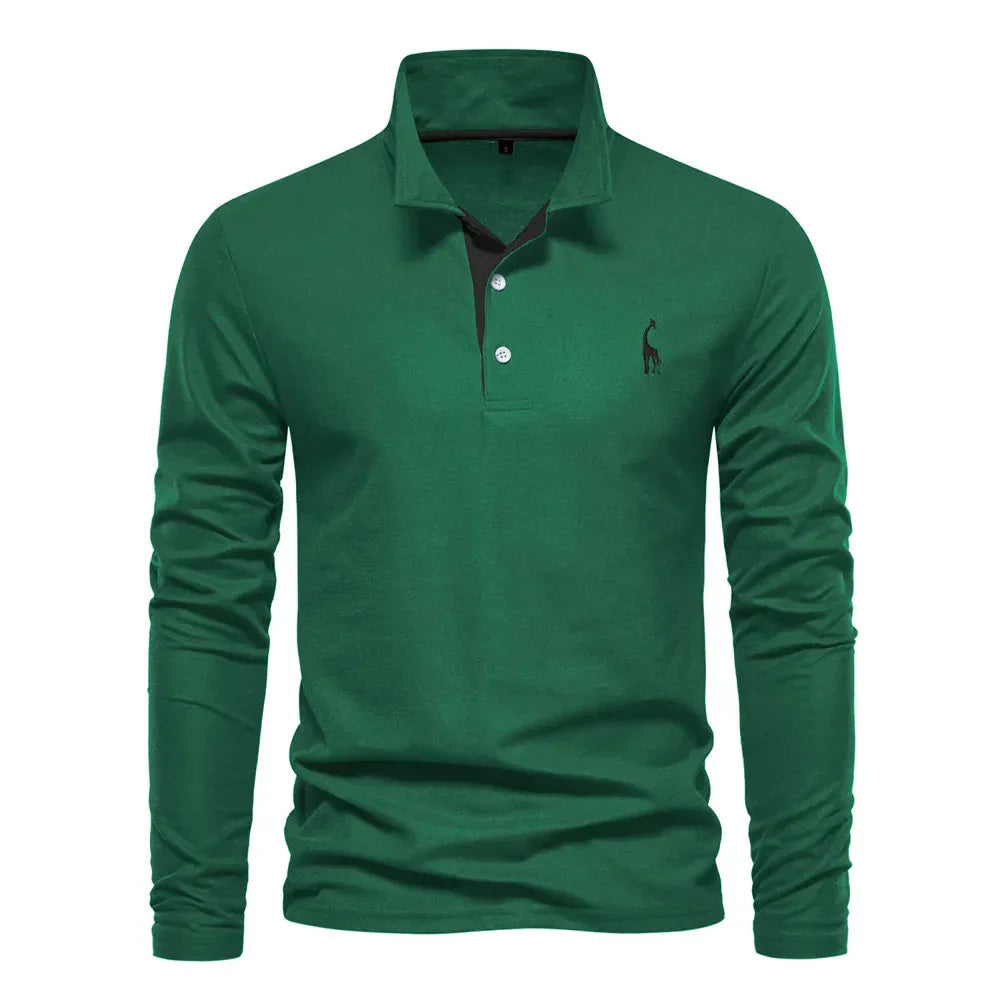 Long-sleeved Piqué Shirt for Men
