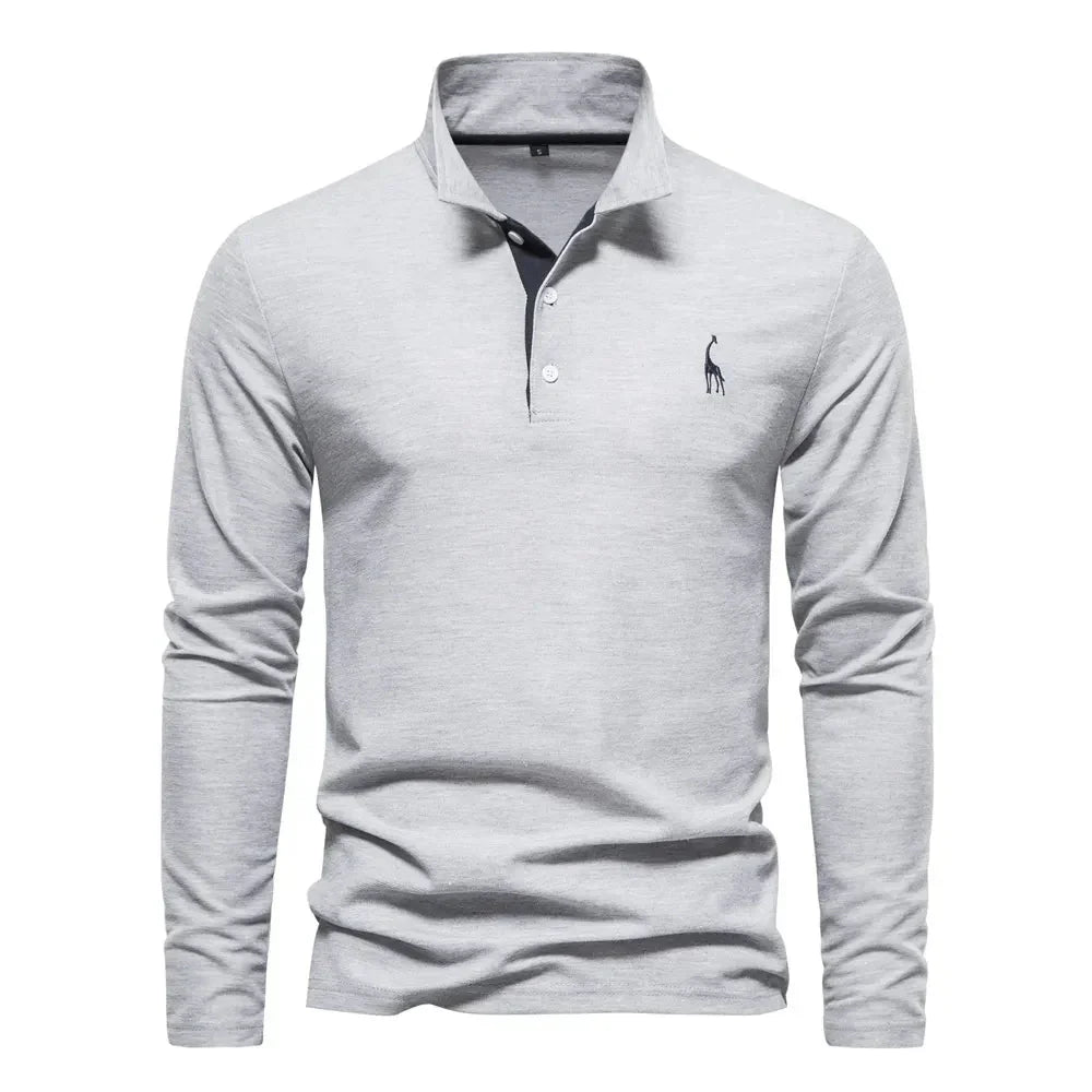 Long-sleeved Piqué Shirt for Men