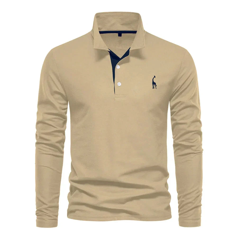 Long-sleeved Piqué Shirt for Men