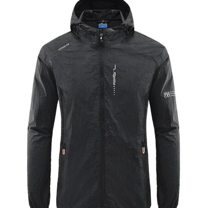 Ultralight, wind- and sunproof summer jacket with hood for men