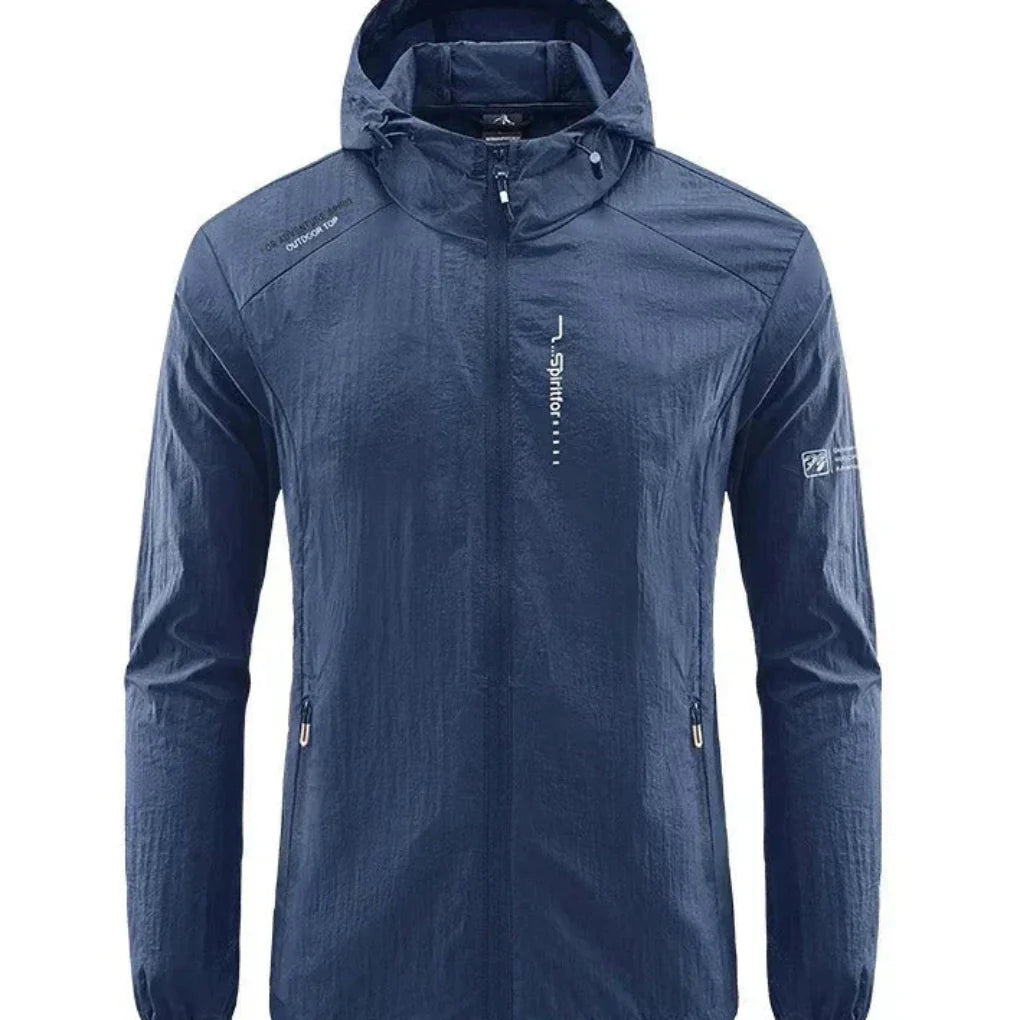 Ultralight, wind- and sunproof summer jacket with hood for men