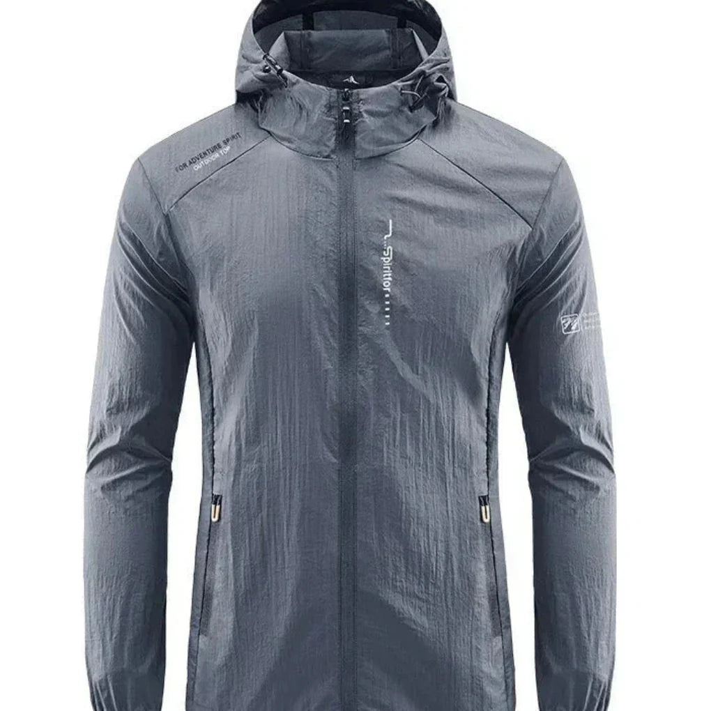 Ultralight, wind- and sunproof summer jacket with hood for men