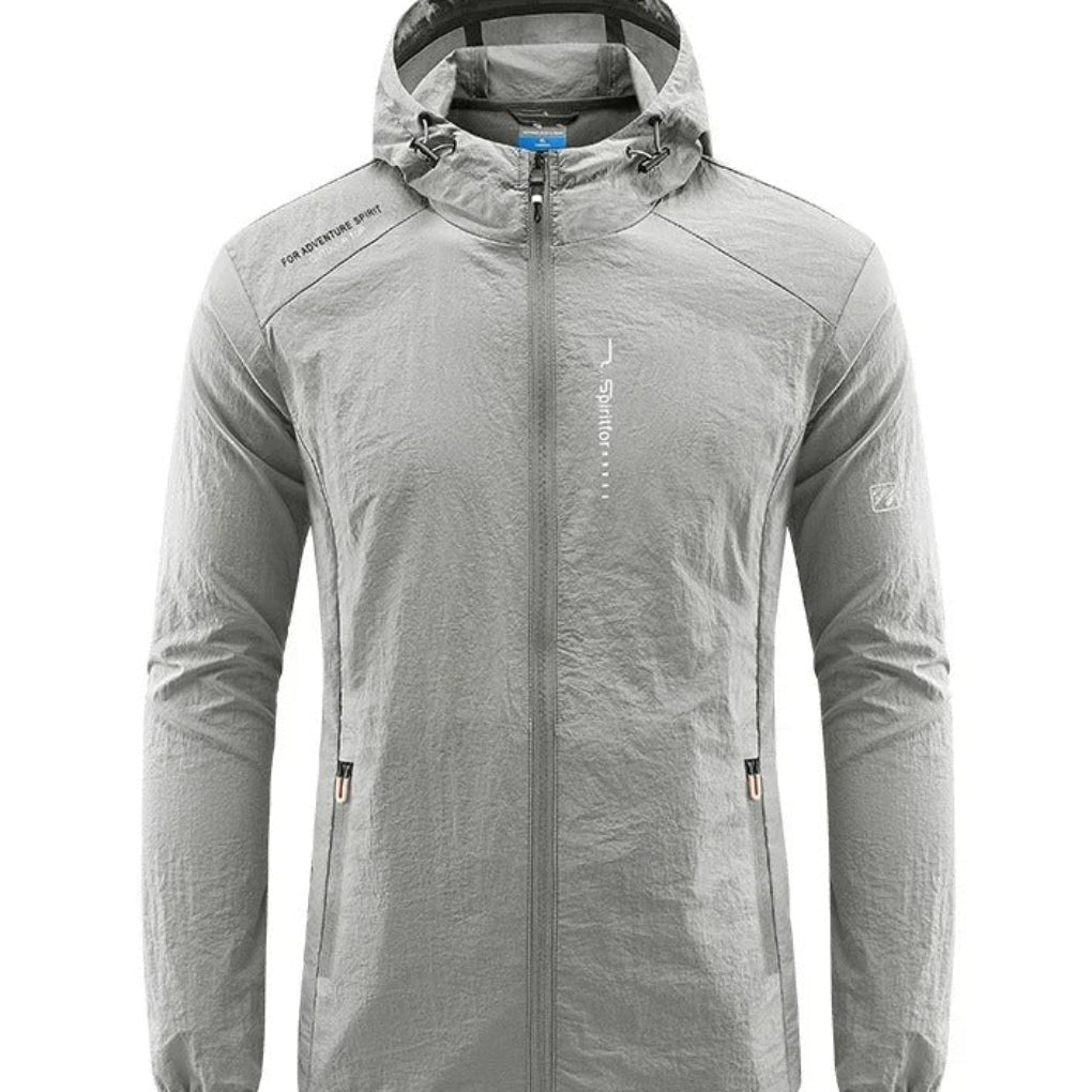 Ultralight, wind- and sunproof summer jacket with hood for men