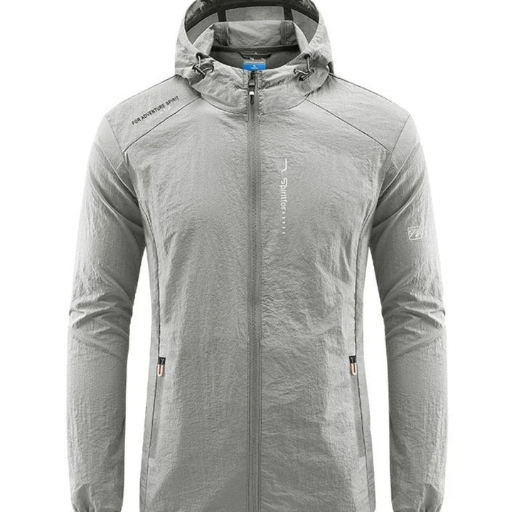 Ultralight, wind- and sunproof summer jacket with hood for men