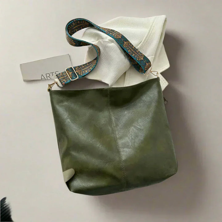 Vintage Lær Skulderveske for Kvinner