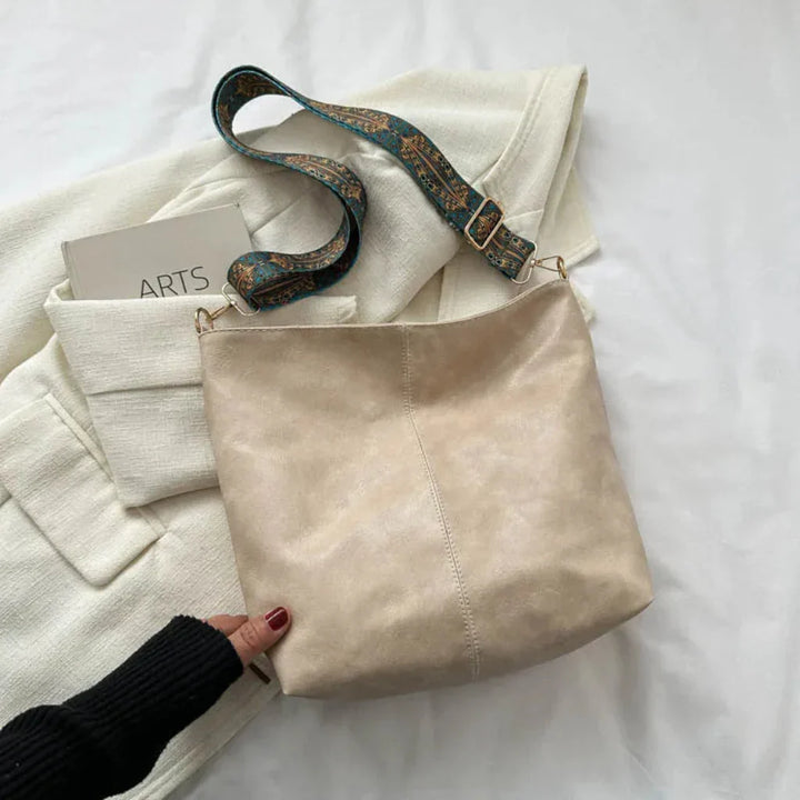 Vintage Lær Skulderveske for Kvinner