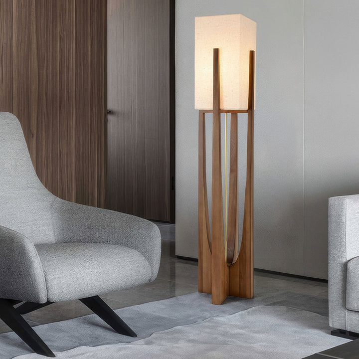 Gulvlampe i valnøtt | Minimalistisk og koselig