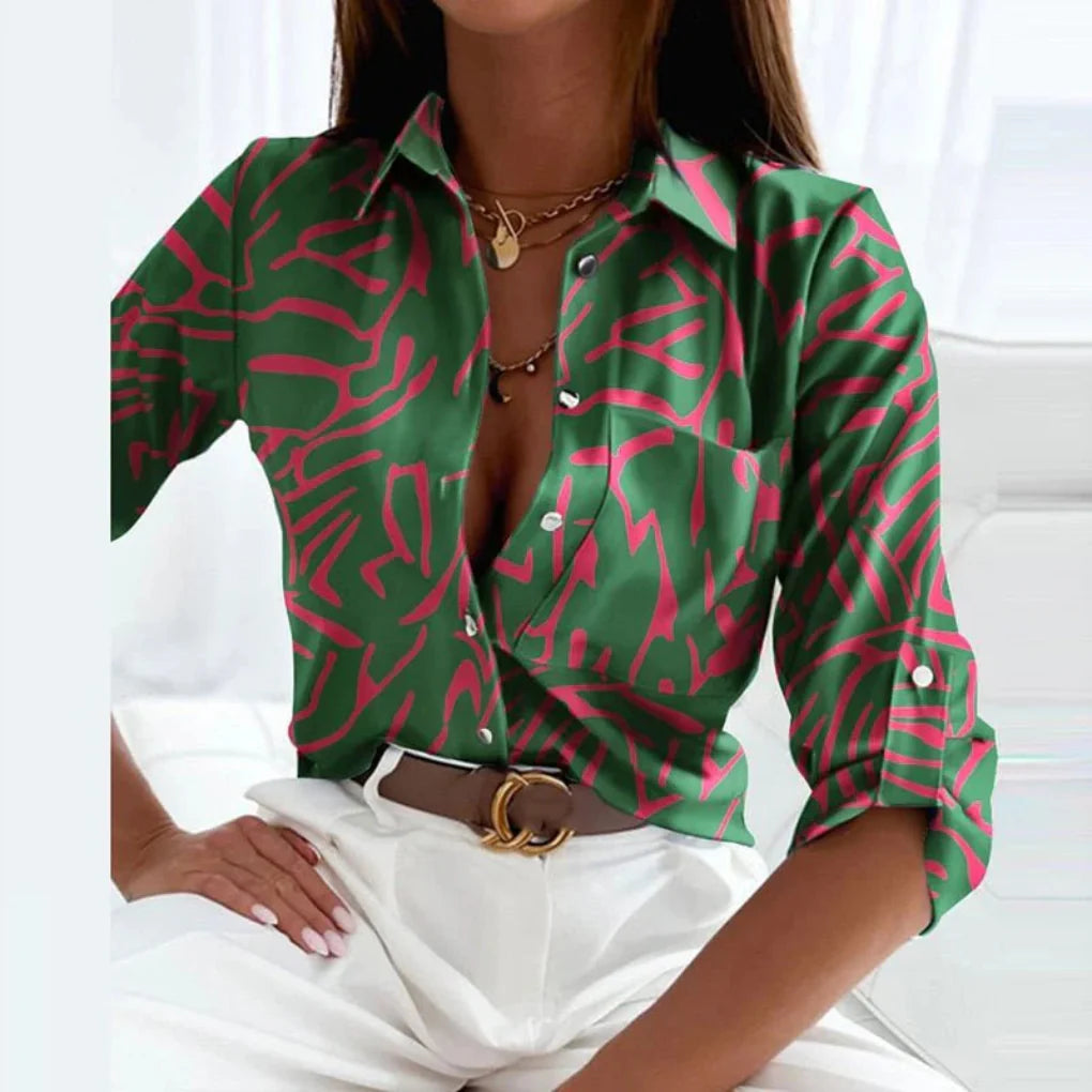 Skreddersydd bluse med spisskrage for kvinner