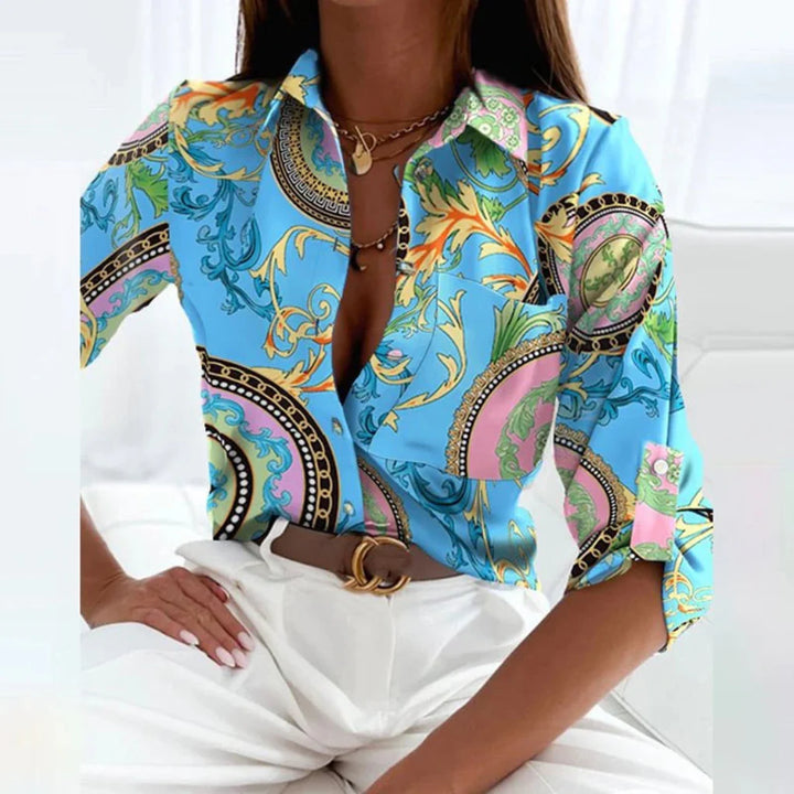 Skreddersydd bluse med spisskrage for kvinner
