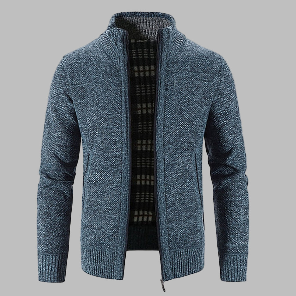 Stylish zip-knit sweater for men