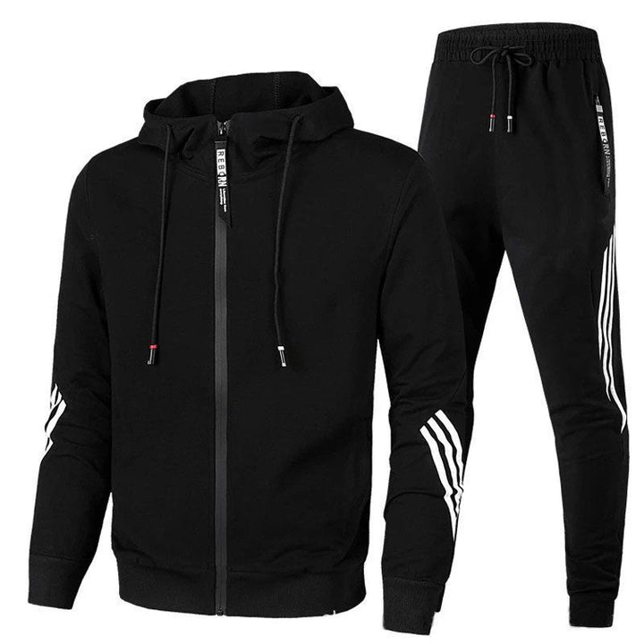 Sporty og varm herretreningsdress i ullblanding