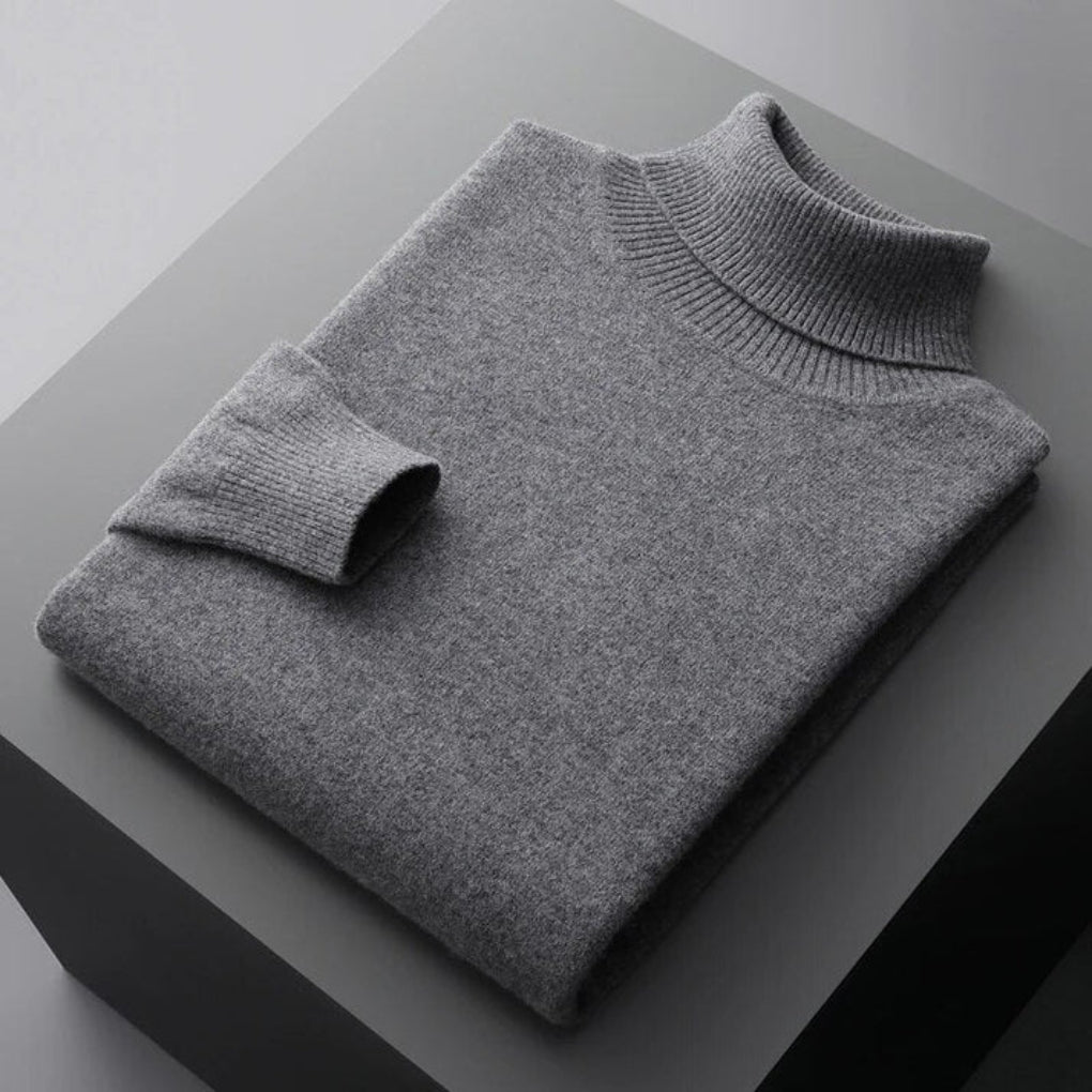 高品質カシミヤメンズセーター タートルネック付き