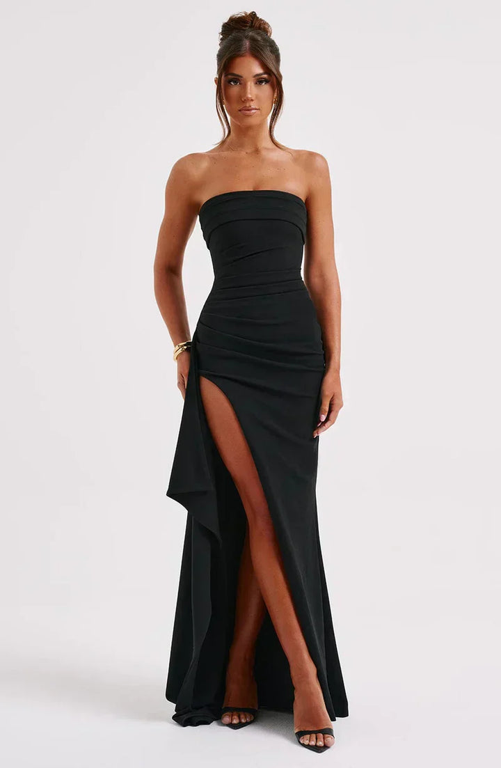 Elegant Off-Shoulder Maxi Kjole med Tvist